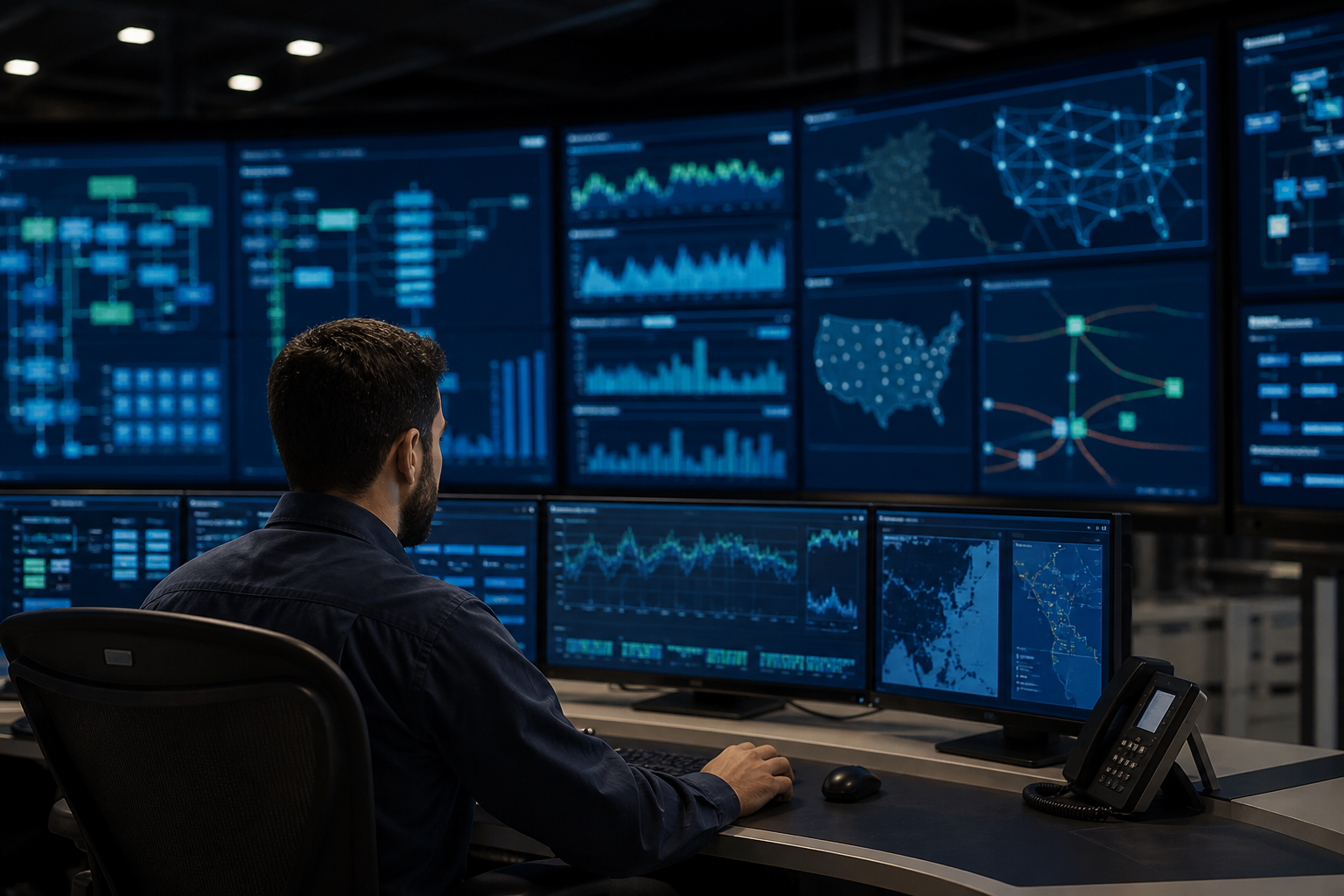 Energy operator monitoring a real-time grid operations platform